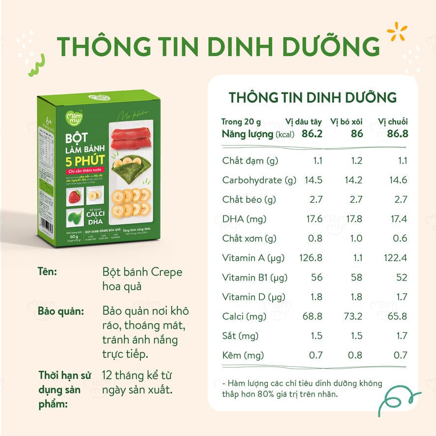 Bột Làm Bánh Crepe Hoa Quả - Hộp 60g 5