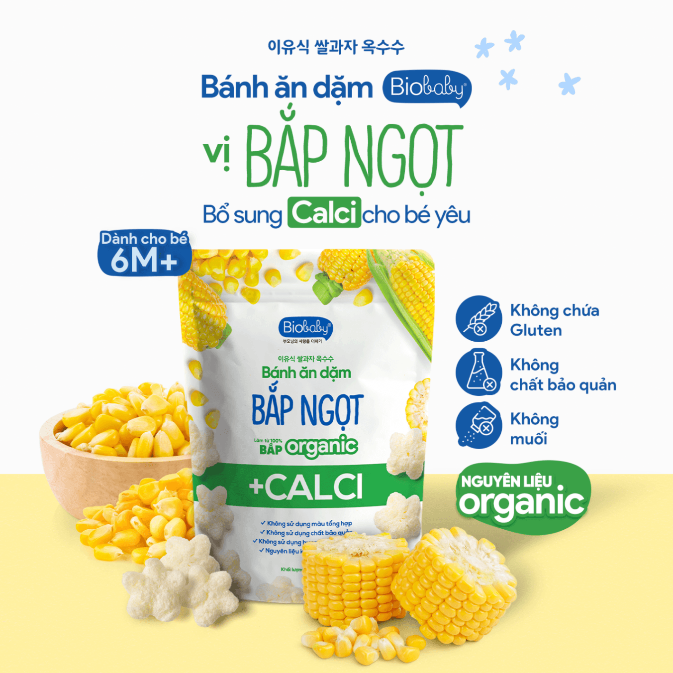 Bánh ăn dặm hình sao vị bắp ngọt Biobaby - Gói 30g 5