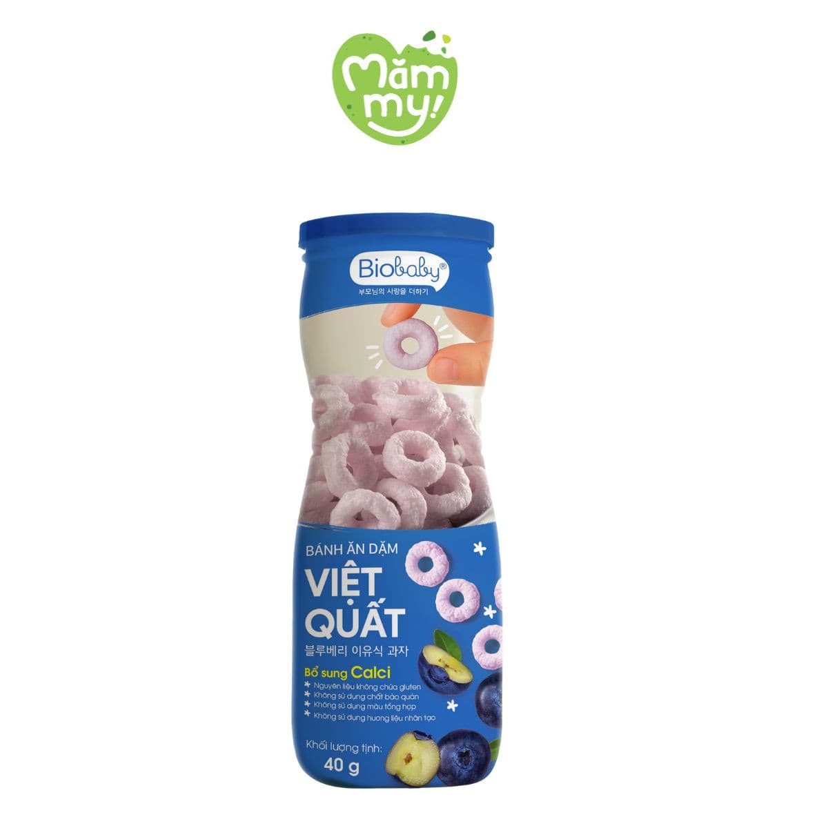 Bánh ăn dặm vị việt quất Biobaby - Hũ 40g