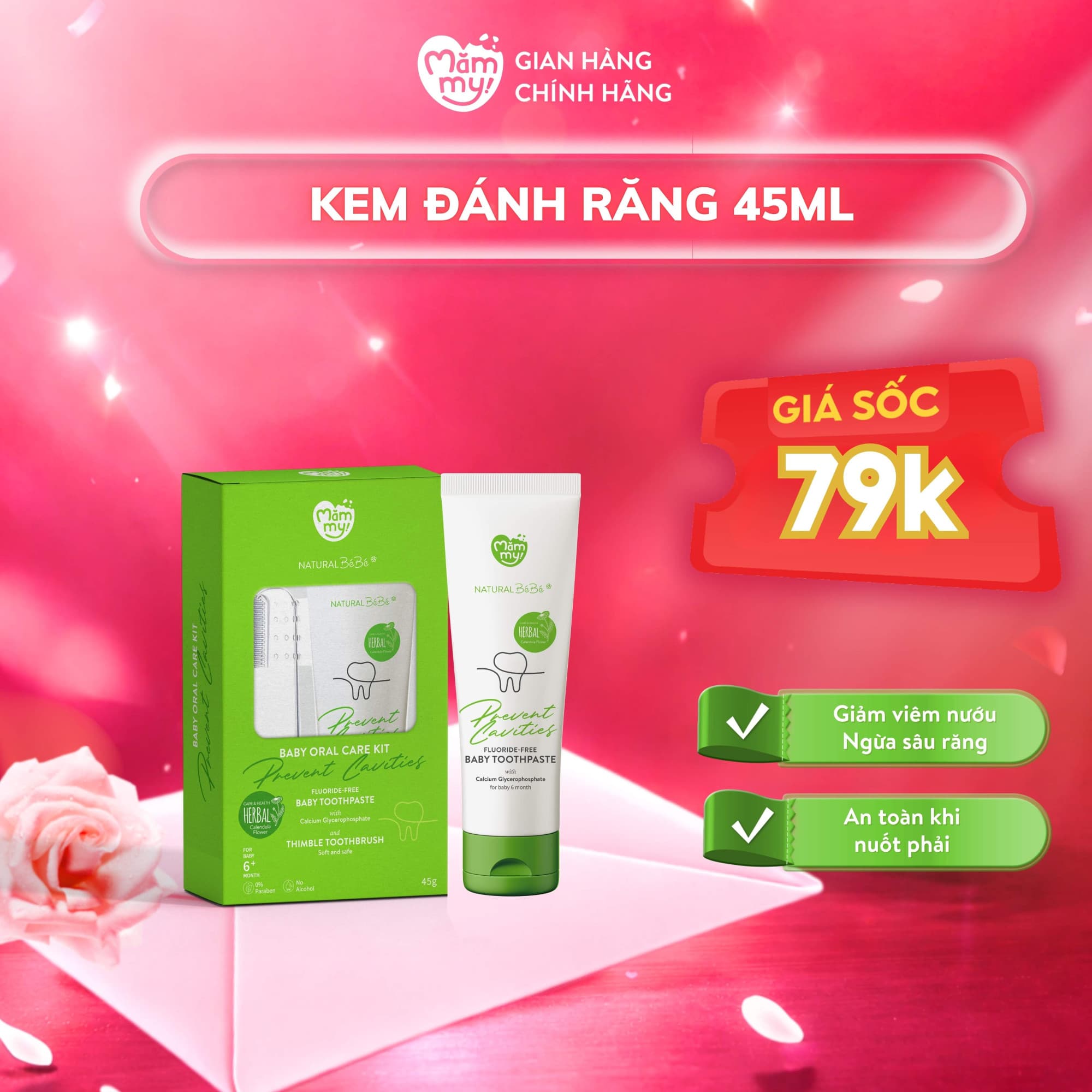 Kem đánh răng thảo dược Natural BéBé