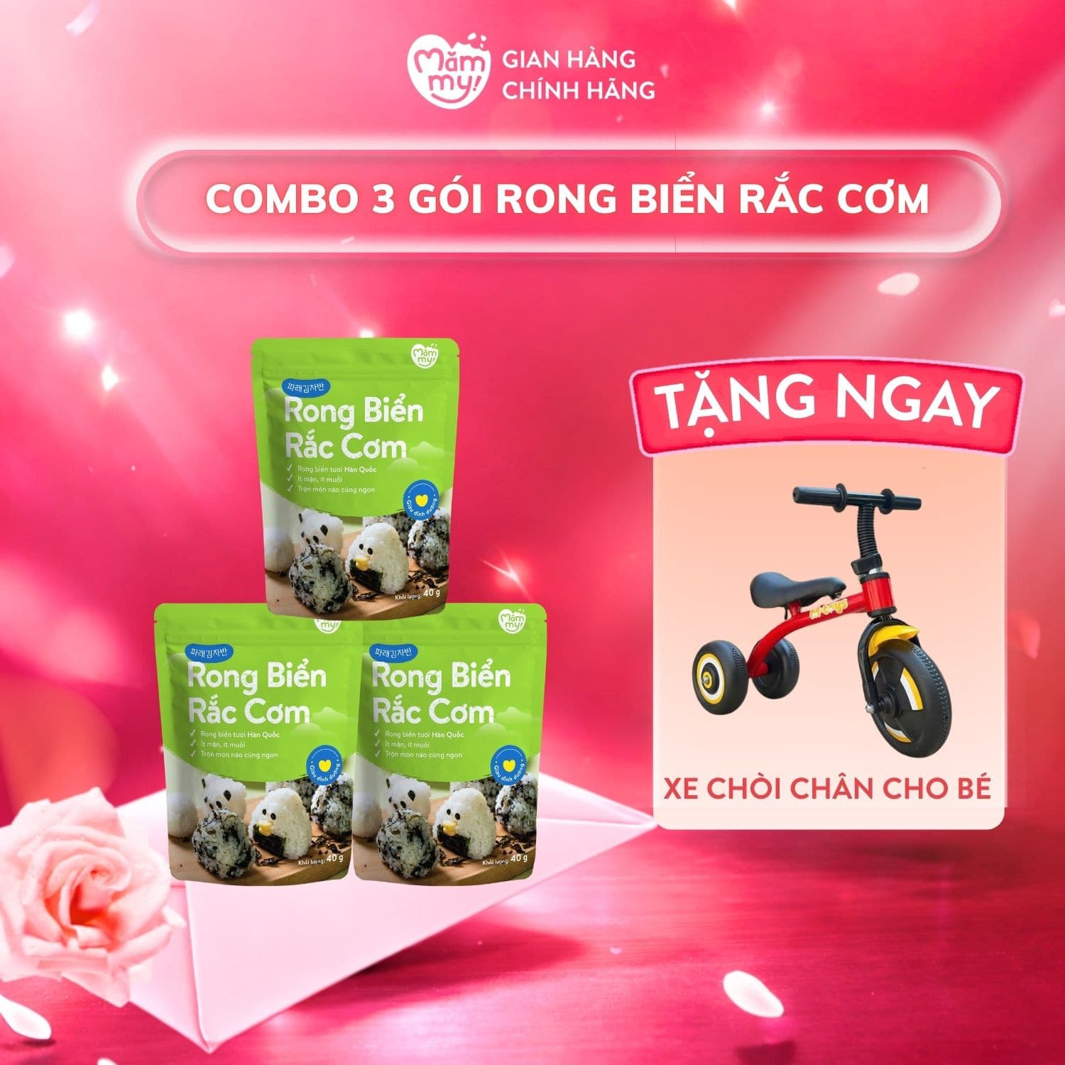 Combo 3 rong biển giòn rắc cơm - Tặng Ngựa bập bênh 9