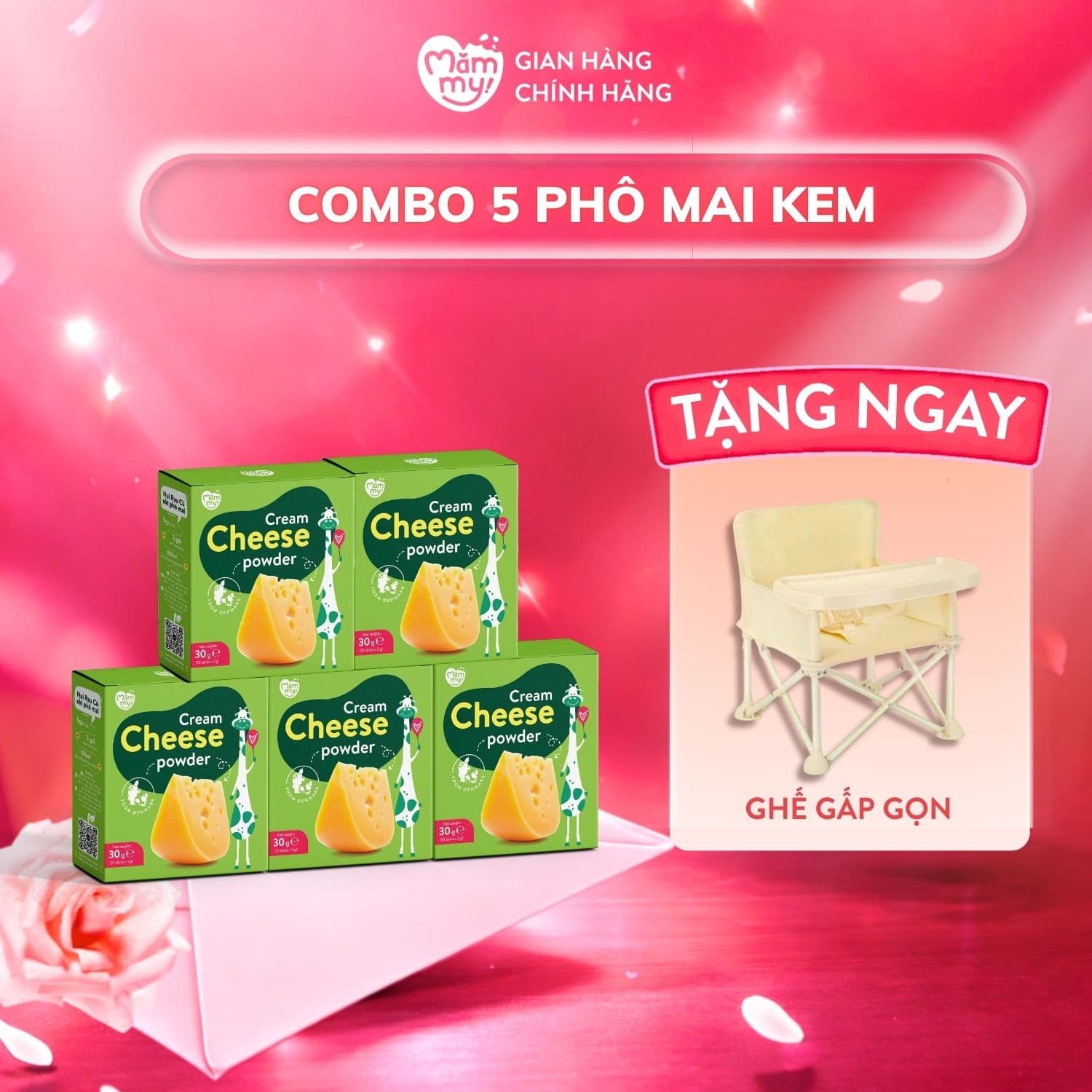 Combo 5 bột phô mai tách muối - Tặng ghế cắm trại 2