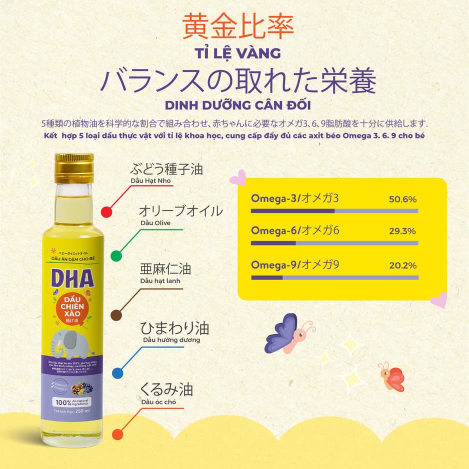 Dầu chiên xào ăn dặm DHA - Chai 250ml 7
