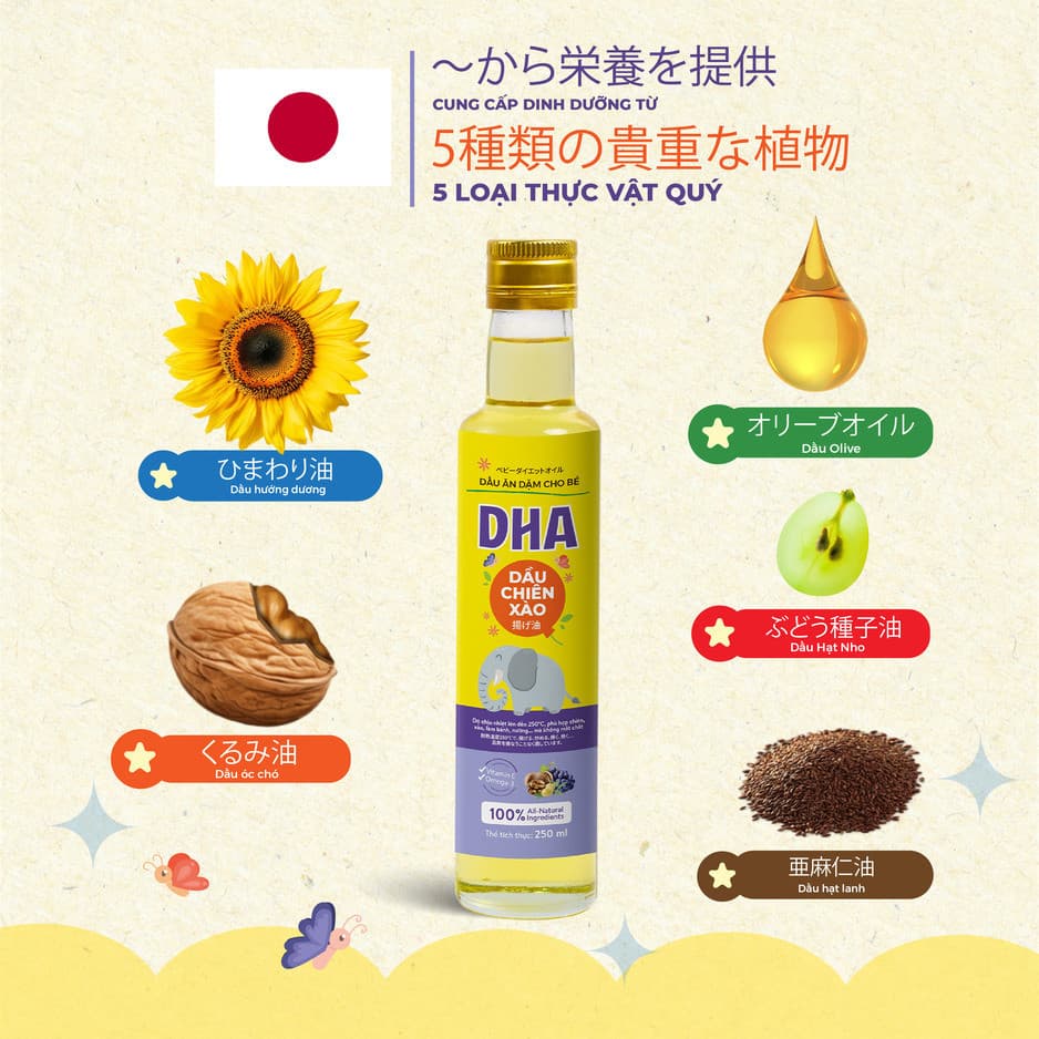 Dầu chiên xào ăn dặm DHA - Chai 250ml 3