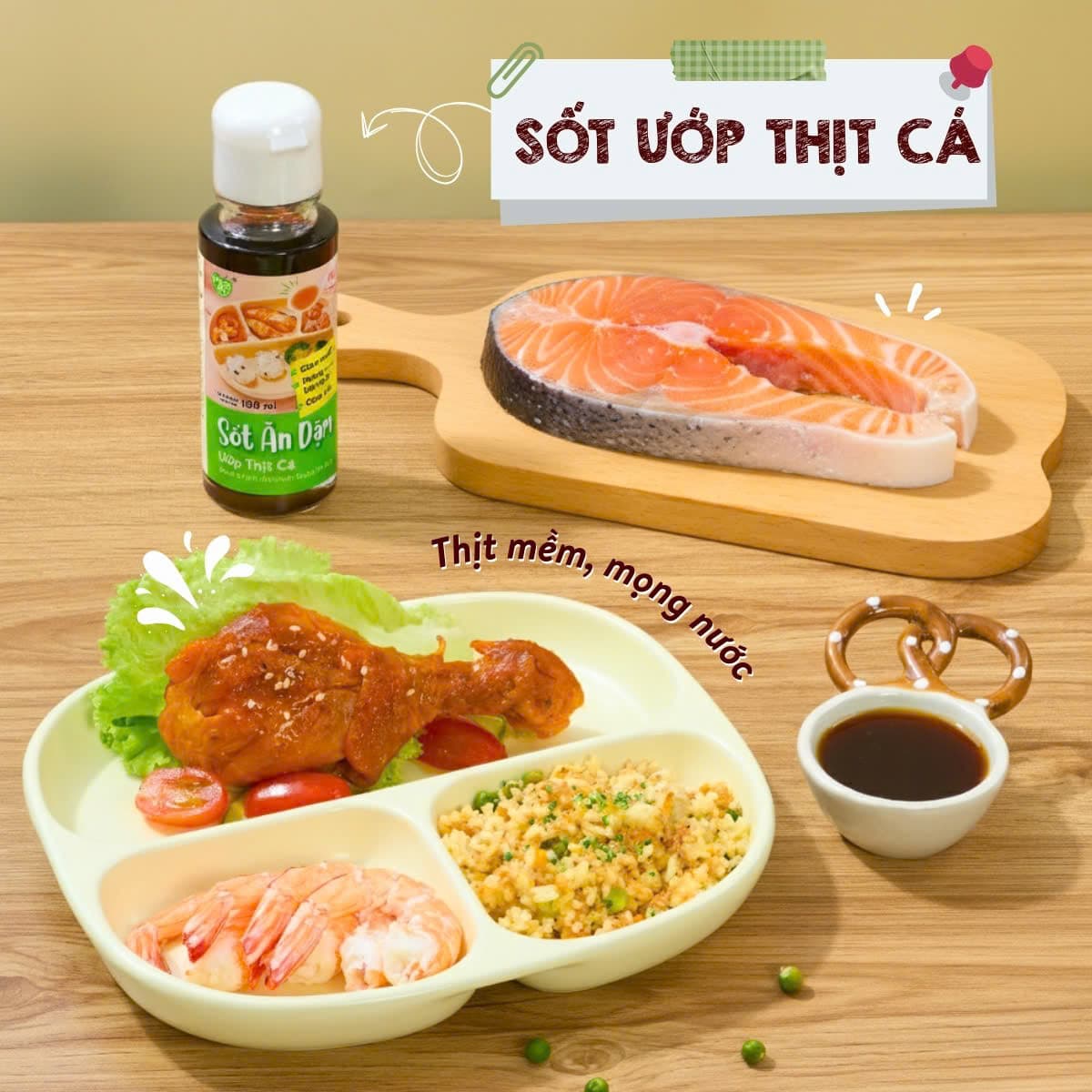 Combo 3 nước sốt ăn dặm (Món Xào + Cháo & Canh + Ướp Thịt Cá) - Tặng chảo SUNHOUSE 3